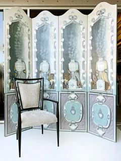 Maitland Smith Vintage Maitland Smith Hand Painted Screen in Neoclassical Style 4 Panels - 3525711