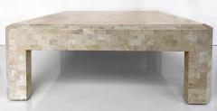 Maitland Smith Vintage Maitland Smith Tessellated Stone Coffee Table with Brass Trim - 3528347