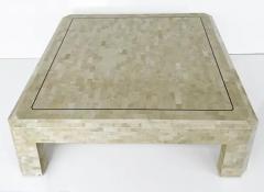 Maitland Smith Vintage Maitland Smith Tessellated Stone Coffee Table with Brass Trim - 3528354