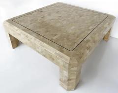 Maitland Smith Vintage Maitland Smith Tessellated Stone Coffee Table with Brass Trim - 3528361