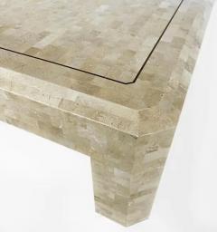 Maitland Smith Vintage Maitland Smith Tessellated Stone Coffee Table with Brass Trim - 3528479