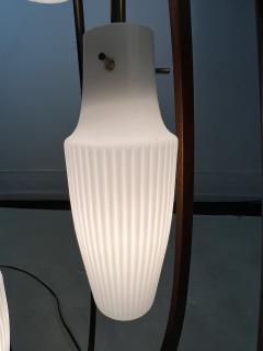 Majestic Lamp company EXCEPTIONAL MID CENTURY WOOD BRASS AND GLASS CAGE LAMP - 2903155