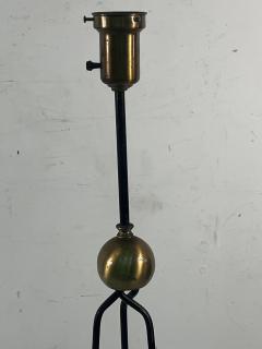 Majestic Lamp company MID CENTURY BRASS AND BLACK ENAMEL METAL FLOOR LAMPS IN THE STYLE OF JEAN ROYERE - 3328837