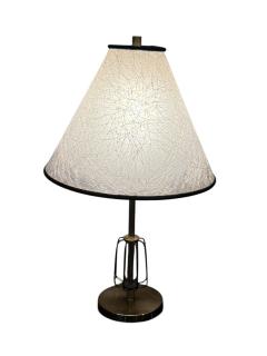 Majestic Lamp company MID CENTURY PAIR OF BRASS BLACK ENAMEL CAGE ACCENT LAMPS - 4470289