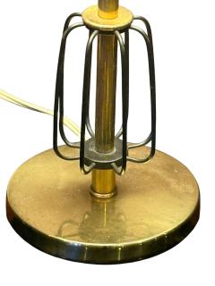 Majestic Lamp company MID CENTURY PAIR OF BRASS BLACK ENAMEL CAGE ACCENT LAMPS - 4470291