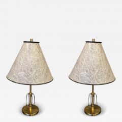 Majestic Lamp company MID CENTURY PAIR OF BRASS BLACK ENAMEL CAGE ACCENT LAMPS - 4476221