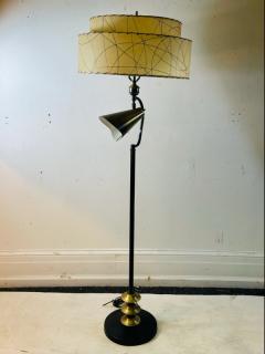 Majestic Lamp company UNUSUAL MID CENTURY FLOOR LAMP WITH ORIGINAL DOUBLE TIER SHADE - 2124247