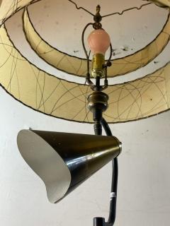 Majestic Lamp company UNUSUAL MID CENTURY FLOOR LAMP WITH ORIGINAL DOUBLE TIER SHADE - 2124254