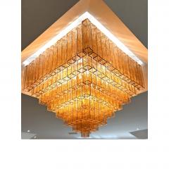 Majestic Luxury Venetian Amber Ros Murano Glass Squared Elements  - 4718389