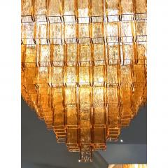 Majestic Luxury Venetian Amber Ros Murano Glass Squared Elements  - 4718390