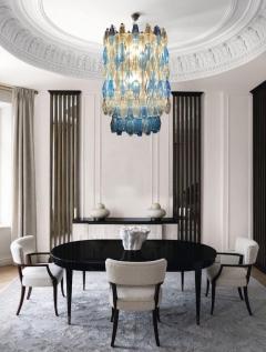 Majestic Murano Glass Sapphire Colored Poliedri Chandelier - 2353161