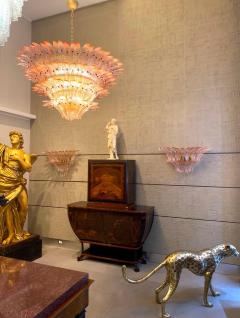 Majestic Pink Murano Palmette Chandelier - 3230552