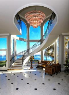 Majestic Pink Murano Palmette Chandelier - 3580468