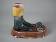 Majolica Boots Brush Match Holder - 1997163