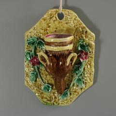 Majolica Fox Head Wall Pocket - 3971989