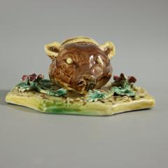 Majolica Fox Head Wall Pocket - 3971990