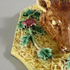 Majolica Fox Head Wall Pocket - 3971995