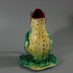 Majolica Frog on Lily Pad Jug Pitcher - 3486010