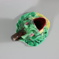 Majolica Frog on Lily Pad Jug Pitcher - 3486016