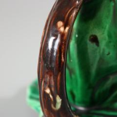 Majolica Frog on Lily Pad Jug Pitcher - 3486019