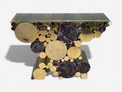Malabar Polished Brass Marble Wanderlust Console Portugal 21st c  - 4439217