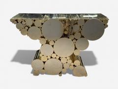 Malabar Polished Brass Marble Wanderlust Console Portugal 21st c  - 4439223