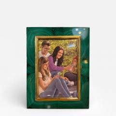 Malachite Picture Frame by Gorra Gilt Metal 1950s 1960s - 4444080