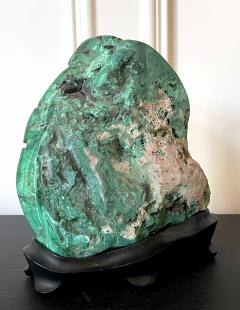 Malachite Rock on Display Stand Chinese Scholar Stone - 2871731