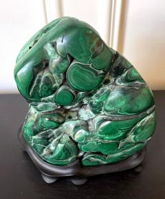 Malachite Rock on Display Stand Chinese Scholar Stone - 2871734