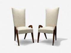 Malatesta Masson Beige Fabric Wood Occasional Chairs Italy 1950s - 4356834