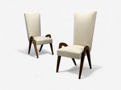 Malatesta Masson Beige Fabric Wood Occasional Chairs Italy 1950s - 4356835
