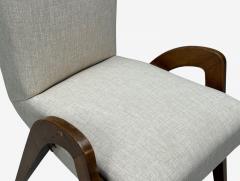 Malatesta Masson Beige Fabric Wood Occasional Chairs Italy 1950s - 4356837