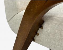 Malatesta Masson Beige Fabric Wood Occasional Chairs Italy 1950s - 4356838