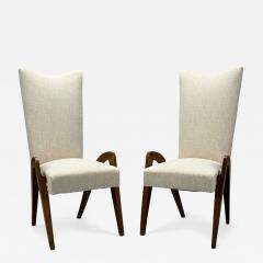 Malatesta Masson Beige Fabric Wood Occasional Chairs Italy 1950s - 4358391