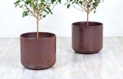 Malcolm LeLand Malcolm Leland David Cressey Studio Planter Pro Artisan Stoneware Rust Glaze - 2264070