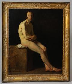 Male Nude Seated on Studio Block - 1372863