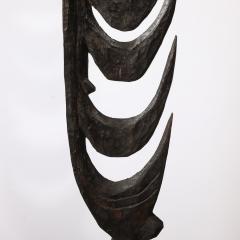 Male Yipwon Figural Carved Wood Sculpture on Stone Base - 4162212