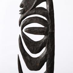 Male Yipwon Figural Carved Wood Sculpture on Stone Base - 4162213