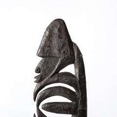 Male Yipwon Figural Carved Wood Sculpture on Stone Base - 4162215