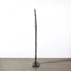 Male Yipwon Figural Carved Wood Sculpture on Stone Base - 4162229