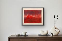 Malika Agueznay Nu Algue red abstract limited edition etching by Malika Agueznay - 2520873