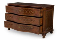 Maltese Continental Rosewood and Brass Inlaid Serpentine Commode - 4169430