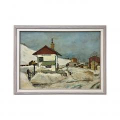 Manes Lichtenberg Winter Landscape in Arlberg Oil on Canvas Painting Signed - 3488869