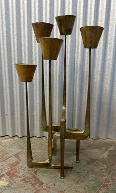 Manfred Bergmesiter 1960s Large Gilt Bronze Brutalist Candelabra by Manfred Bergmeister - 3922021