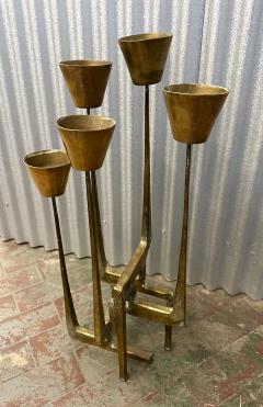 Manfred Bergmesiter 1960s Large Gilt Bronze Brutalist Candelabra by Manfred Bergmeister - 3922022