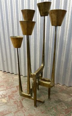 Manfred Bergmesiter 1960s Large Gilt Bronze Brutalist Candelabra by Manfred Bergmeister - 3922023