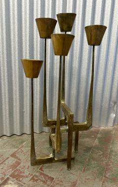 Manfred Bergmesiter 1960s Large Gilt Bronze Brutalist Candelabra by Manfred Bergmeister - 3922024