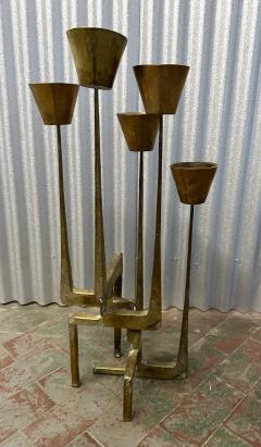 Manfred Bergmesiter 1960s Large Gilt Bronze Brutalist Candelabra by Manfred Bergmeister - 3922026