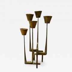 Manfred Bergmesiter 1960s Large Gilt Bronze Brutalist Candelabra by Manfred Bergmeister - 3925689