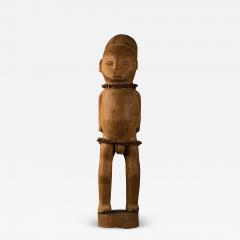 Mangbetu People DRC Very Early Male Statue with Snake Vertebrae Belt - 1982419